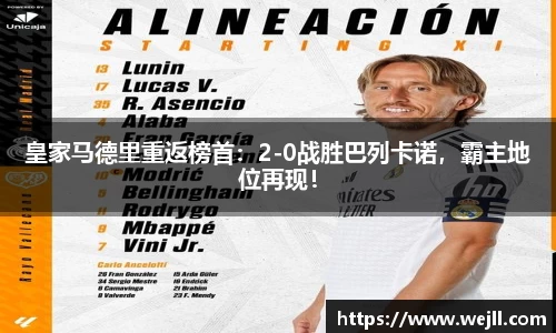 皇家马德里重返榜首：2-0战胜巴列卡诺，霸主地位再现！